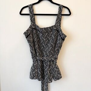 Banana Republic Midnight Blue Lace Peplum Tank Top